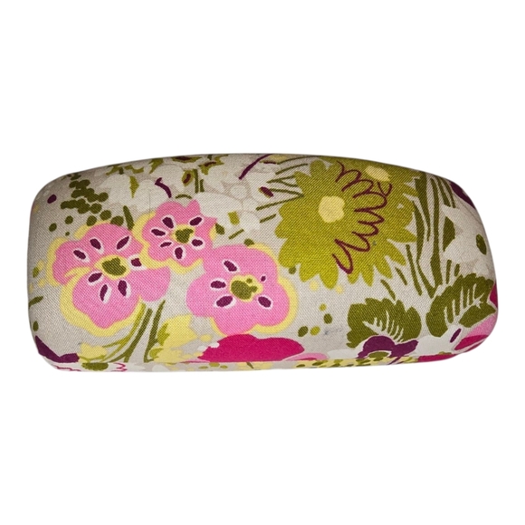 Vera Bradley Floral‎ Clam Shell Sunglasses Case - Pink and Green New - Picture 1 of 11